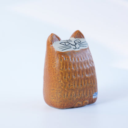 リサ・ラーソン 小さな猫（Liten Katt）オレンジ 1965年 グスタフスベリ オリジナルシール付き