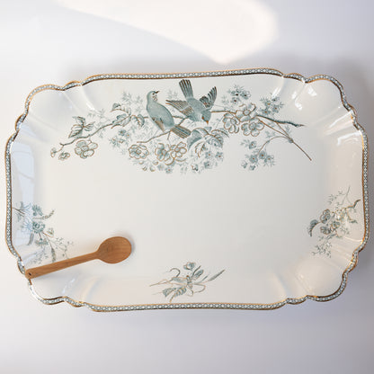 100年前の北欧皿 グスタフスベリ製 ヴェクショー（Wexiö）特大 スクエアプレート