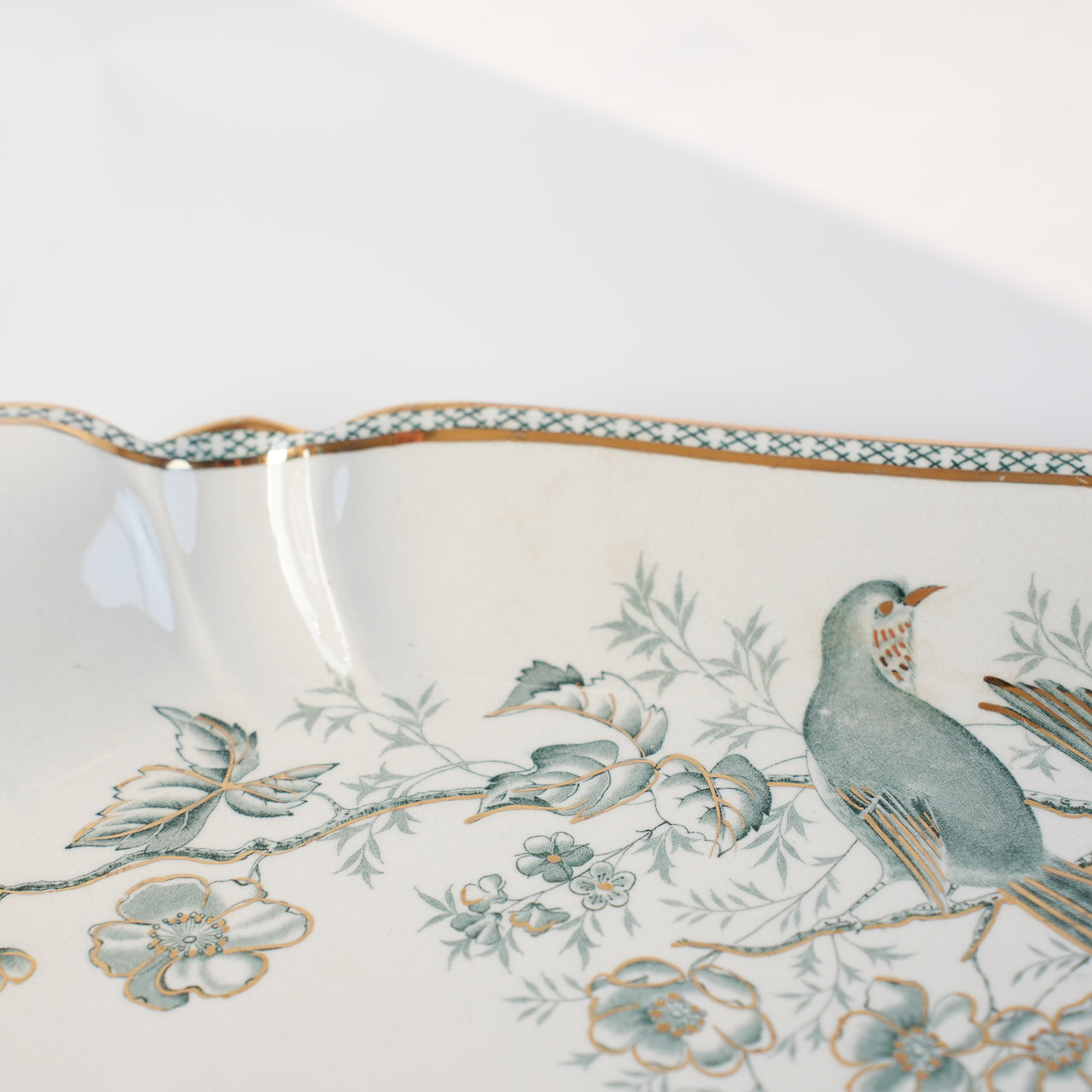 100年前の北欧皿 グスタフスベリ製 ヴェクショー（Wexiö）特大 スクエアプレート