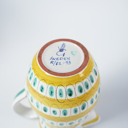 グスタフスベリ Gスタジオ ファイアンス焼き 植物文様 ピッチャー コンディション詳細