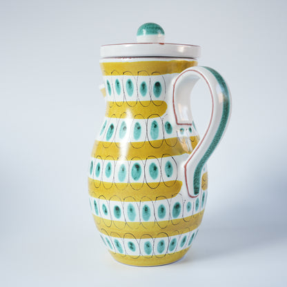 グスタフスベリ Gスタジオ ファイアンス焼き 植物文様 ピッチャー - 全体像