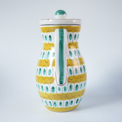 グスタフスベリ Gスタジオ ファイアンス焼き 植物文様 ピッチャー - デザイン・柄の詳細