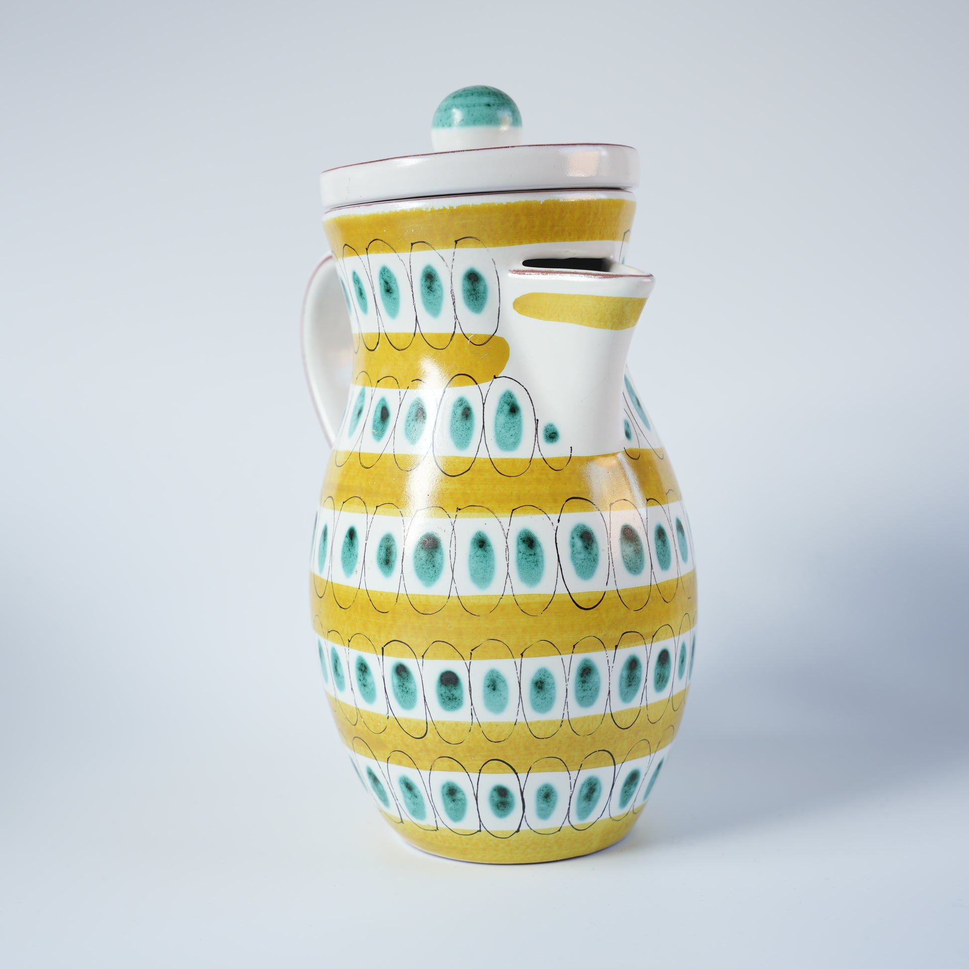 グスタフスベリ Gスタジオ ファイアンス焼き 植物文様 ピッチャー - ディテール 2