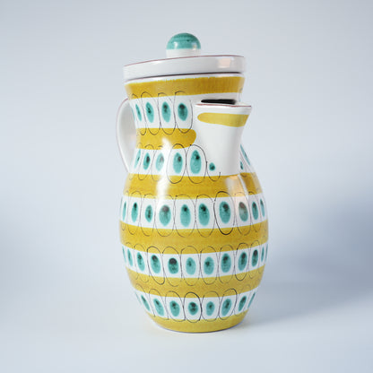 グスタフスベリ Gスタジオ ファイアンス焼き 植物文様 ピッチャー - ディテール 2