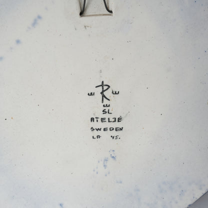 希少 ロールストランド シルヴィア・レウショヴィウス ヴィオラに集う白い小鳥の大サイズ陶板 - 6