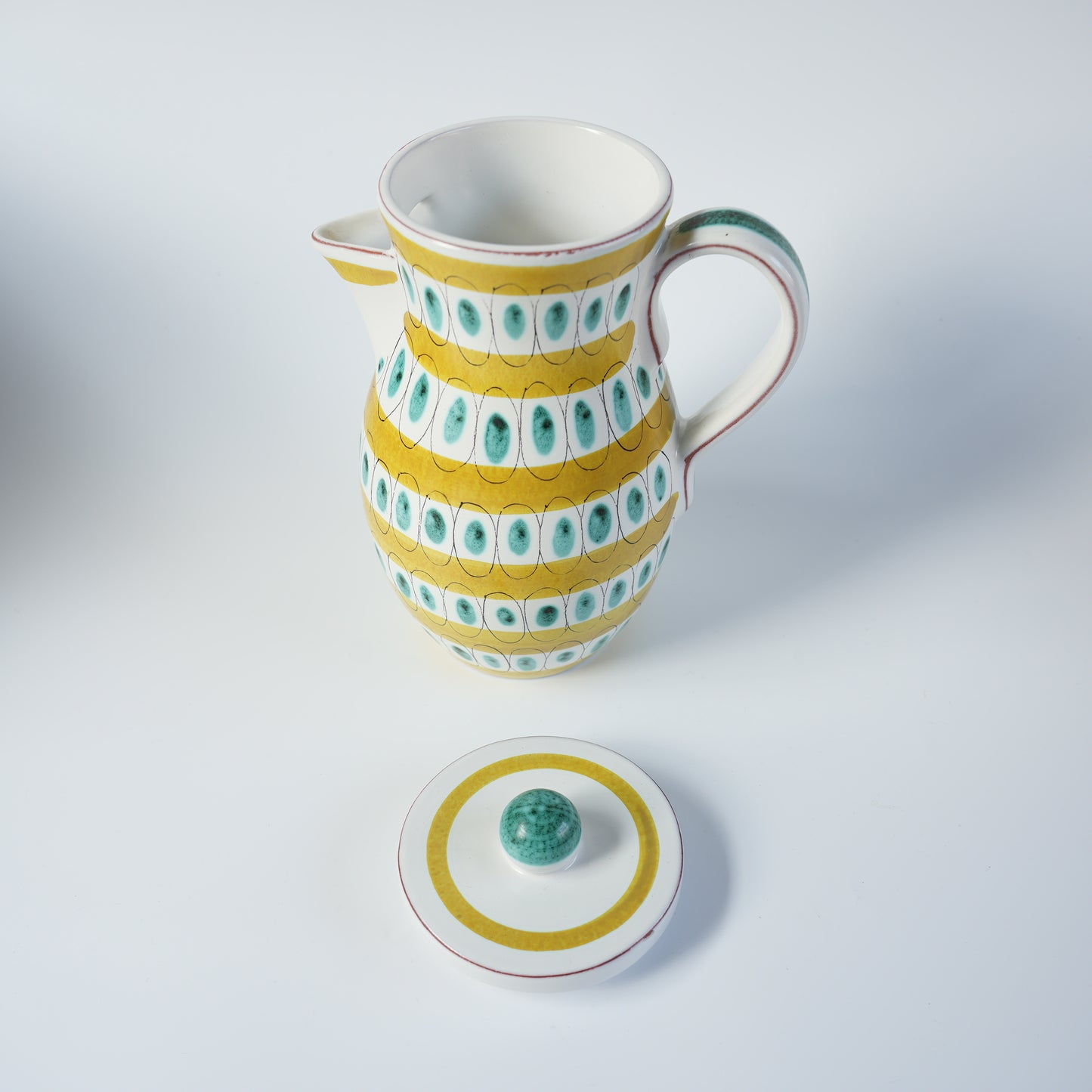 グスタフスベリ Gスタジオ ファイアンス焼き 植物文様 ピッチャー - ディテール 5