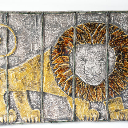 希少 リサ・ラーソン（Lisa Larson）グスタフスベリ 檻の中のライオン（LEJON I BUR）の陶板 - 4