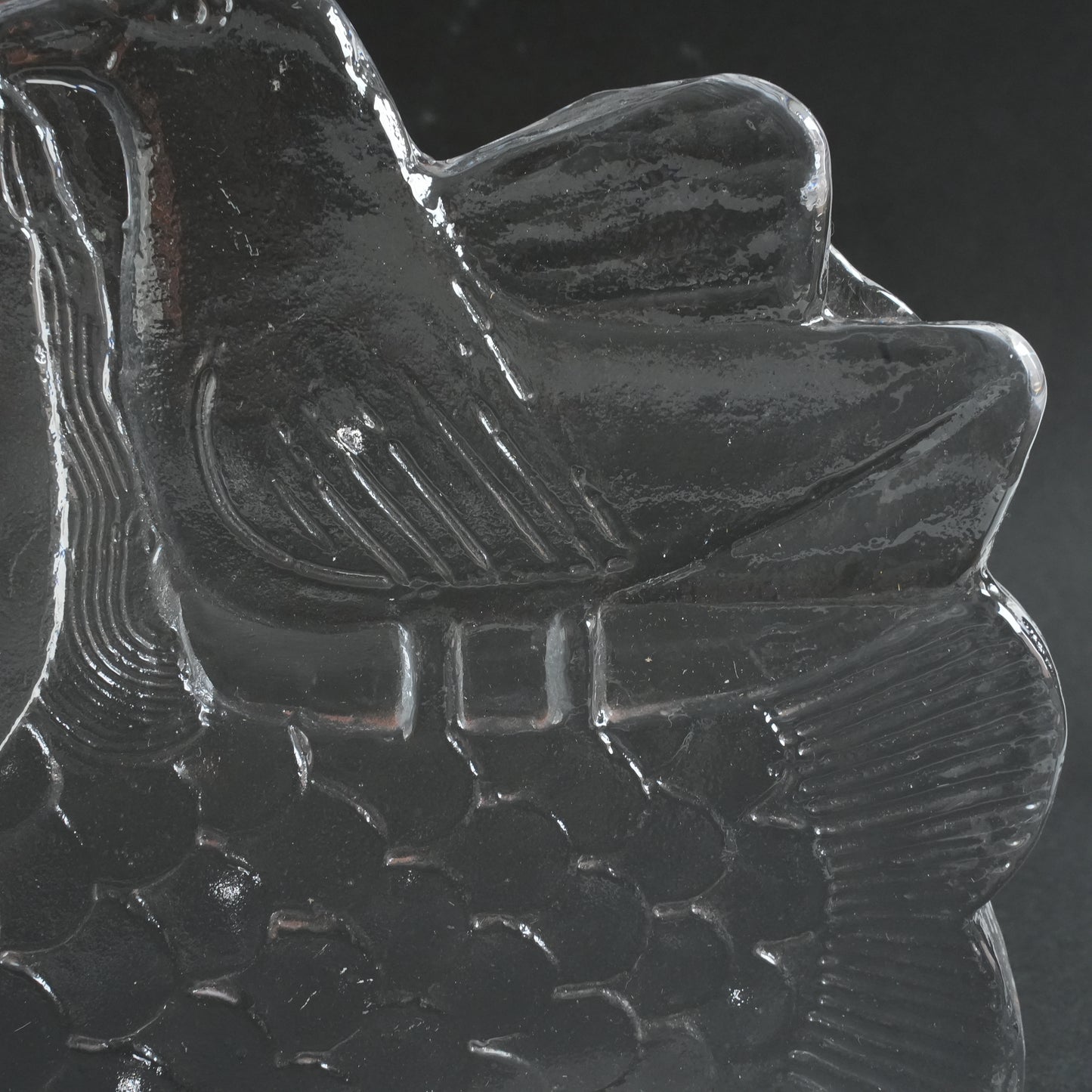 希少 リサ・ラーソン ローヤルクローナ 鳥と人魚のガラス像 - 3