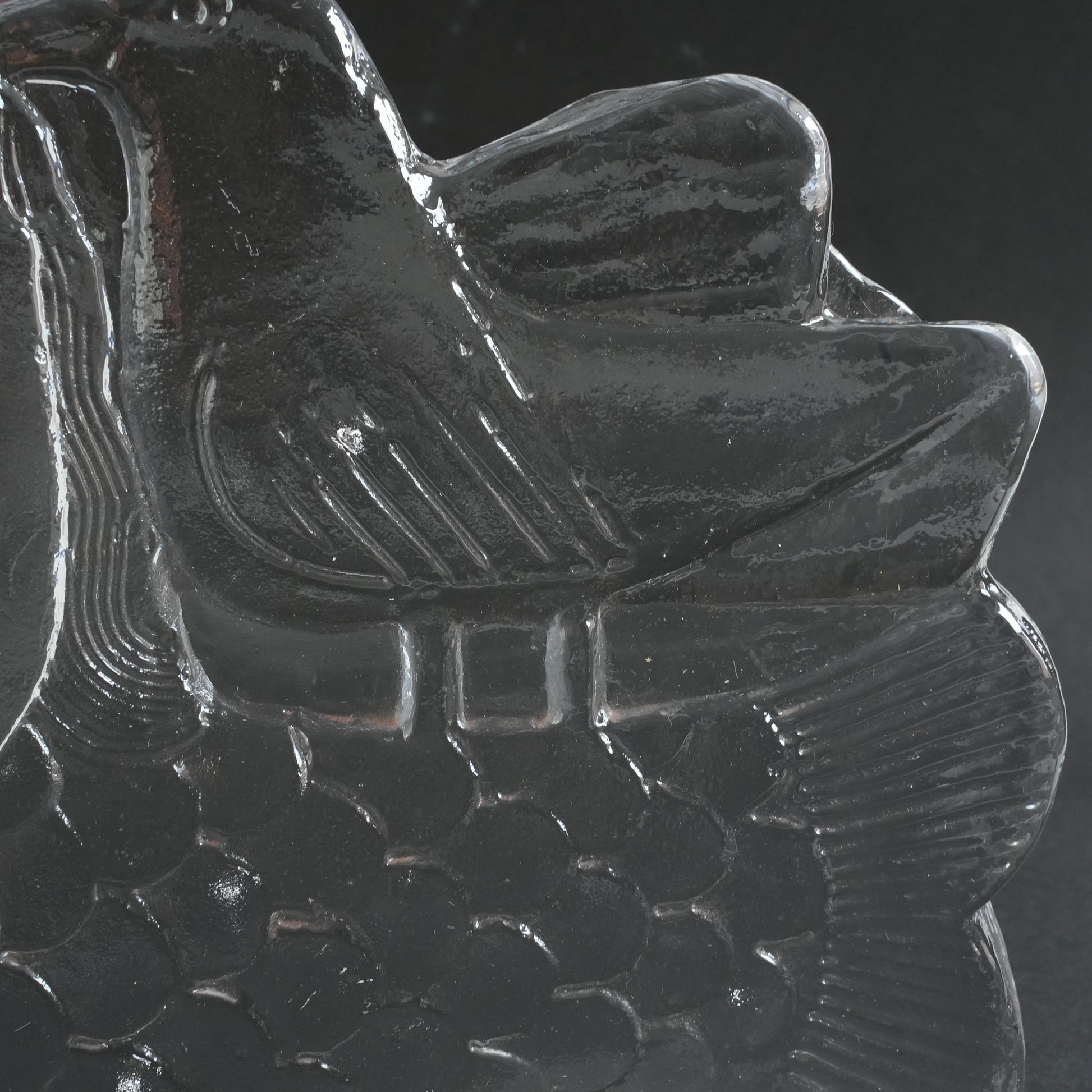 希少 リサ・ラーソン ローヤルクローナ 鳥と人魚のガラス像 - 3