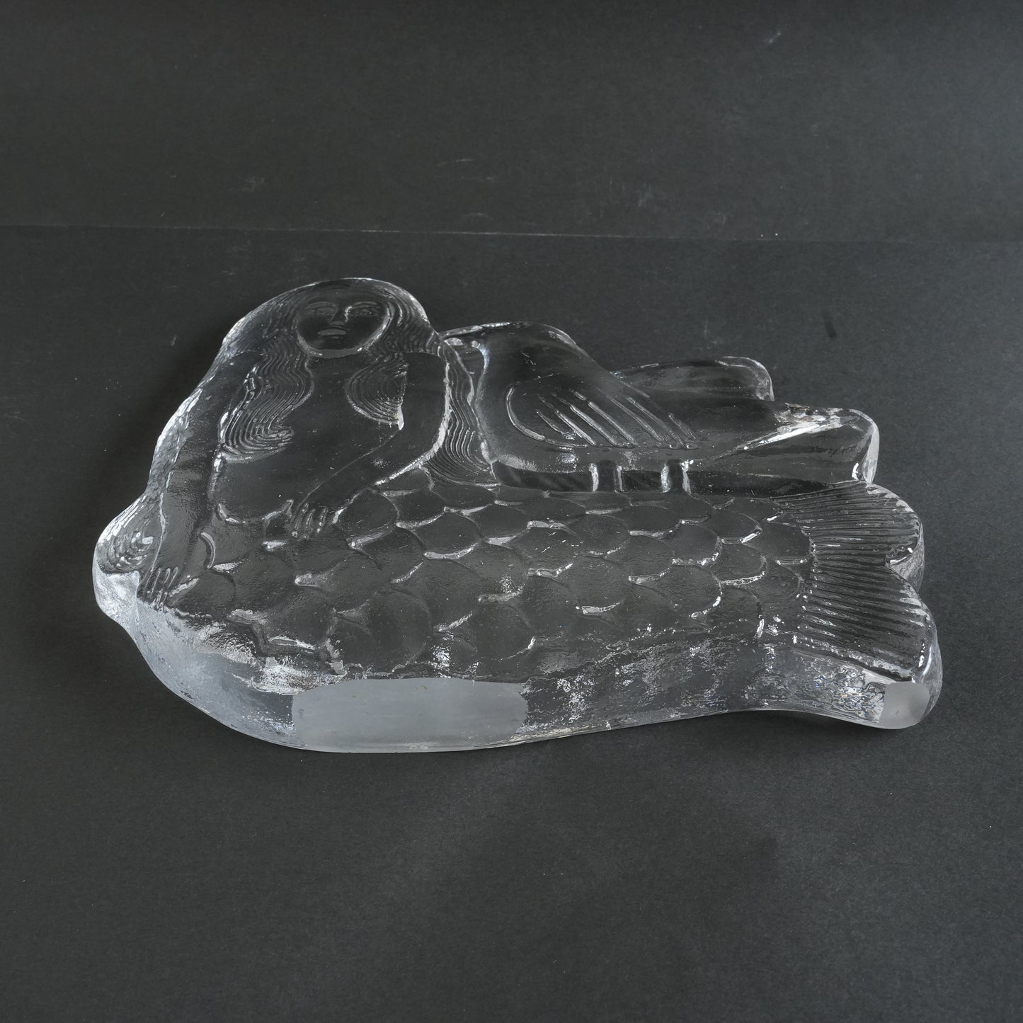 希少 リサ・ラーソン ローヤルクローナ 鳥と人魚のガラス像 - 8