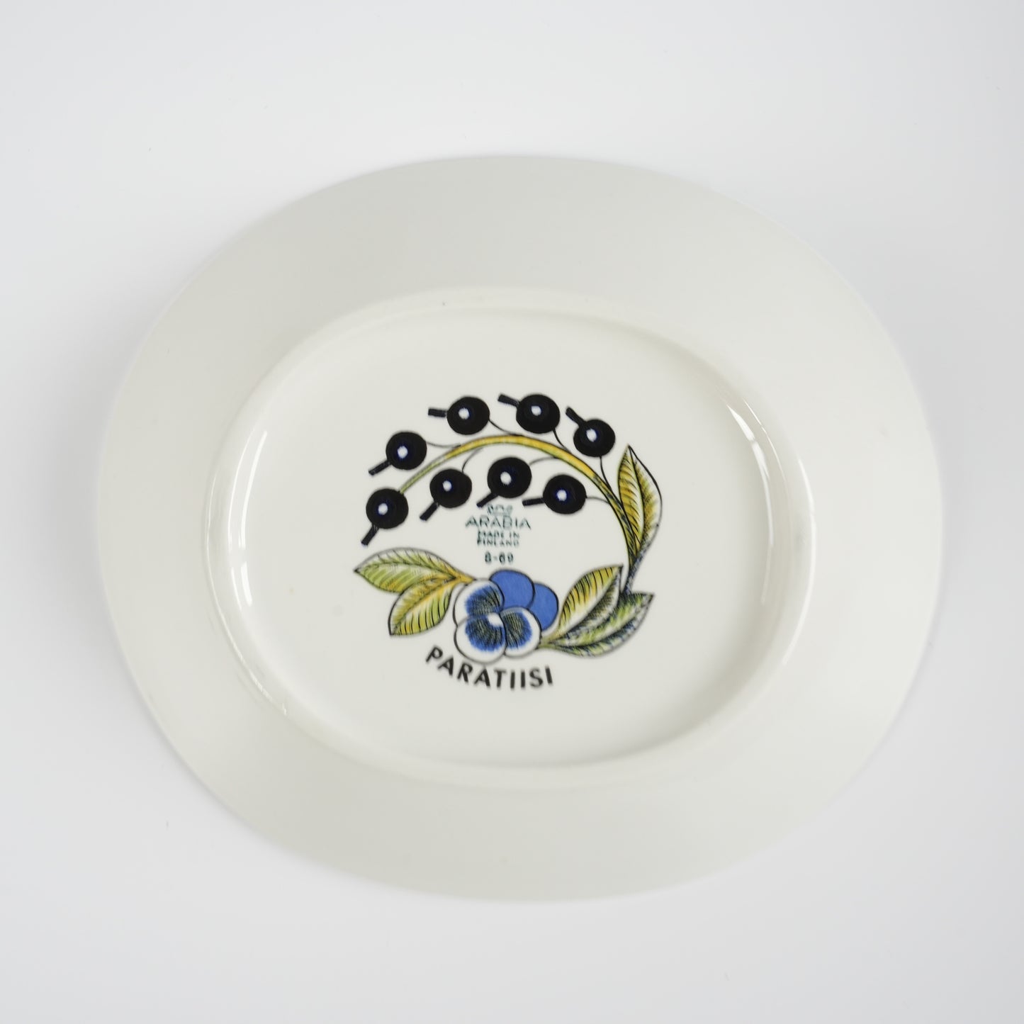 珍品【ヴィオラロゴ】アラビア（ARABIA）パラティッシ（Paratiisi）深皿 スープ皿22cm - 側面