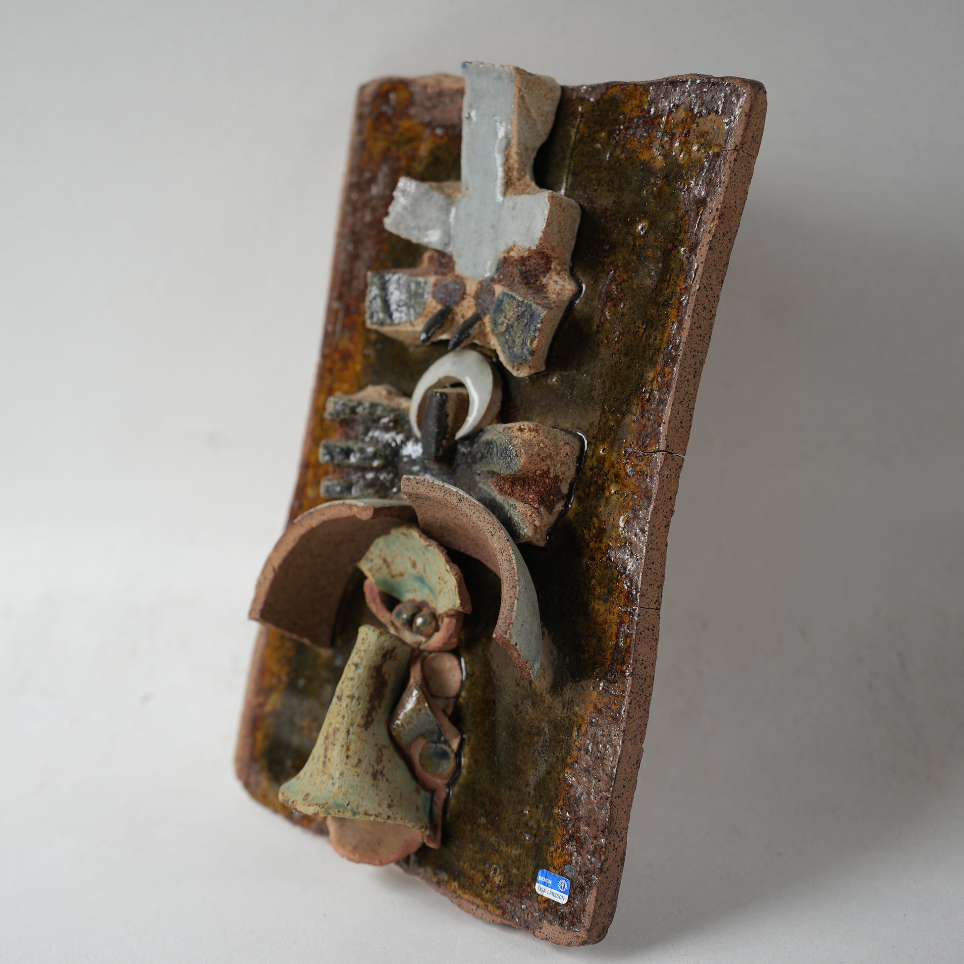 希少 リサ・ラーソン ユニークピース コラージュの陶板 - 18