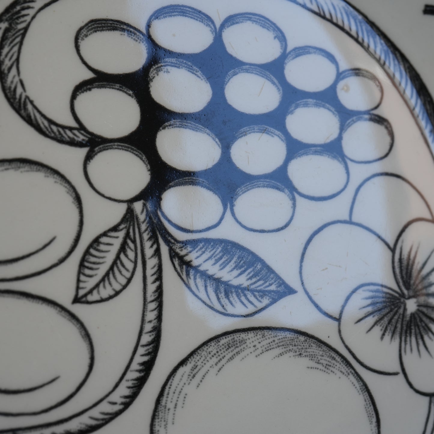 最初期モデル アラビア パラティッシ ブラック（Paratiisi）25cm オーバルプレート 1 - 6