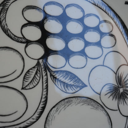 最初期モデル アラビア パラティッシ ブラック（Paratiisi）25cm オーバルプレート 1 - 6