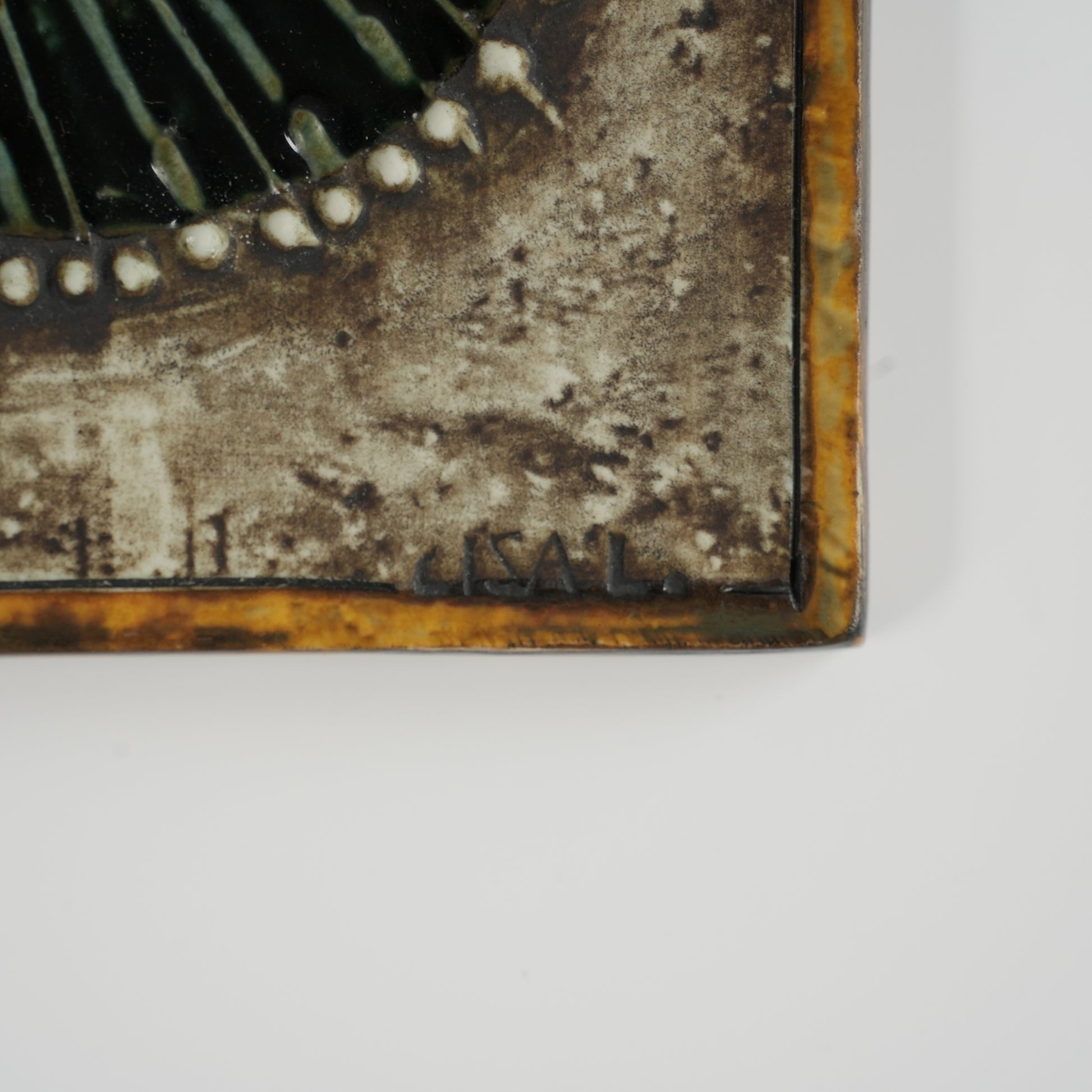 希少 グスタフスベリ リサ・ラーソン 黒い丸猫の陶板（Katt） コンディション詳細