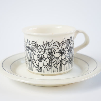 訳あり品 アラビア（ARABIA）クロッカス（Krokus）コーヒーカップ＆ソーサー - 全体像