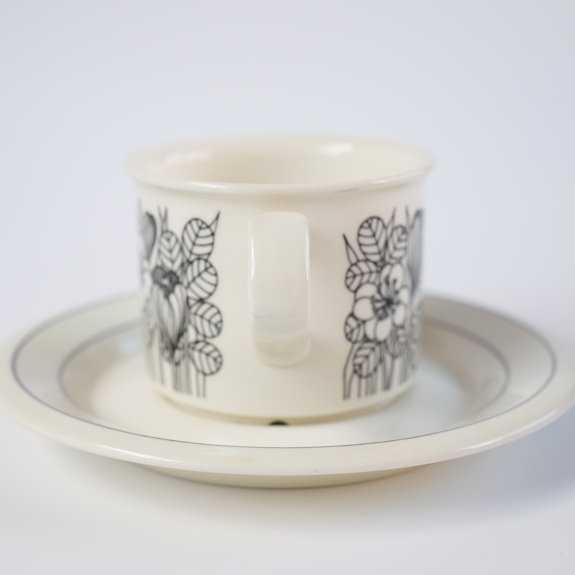 訳あり品 アラビア（ARABIA）クロッカス（Krokus）コーヒーカップ＆ソーサー - 側面