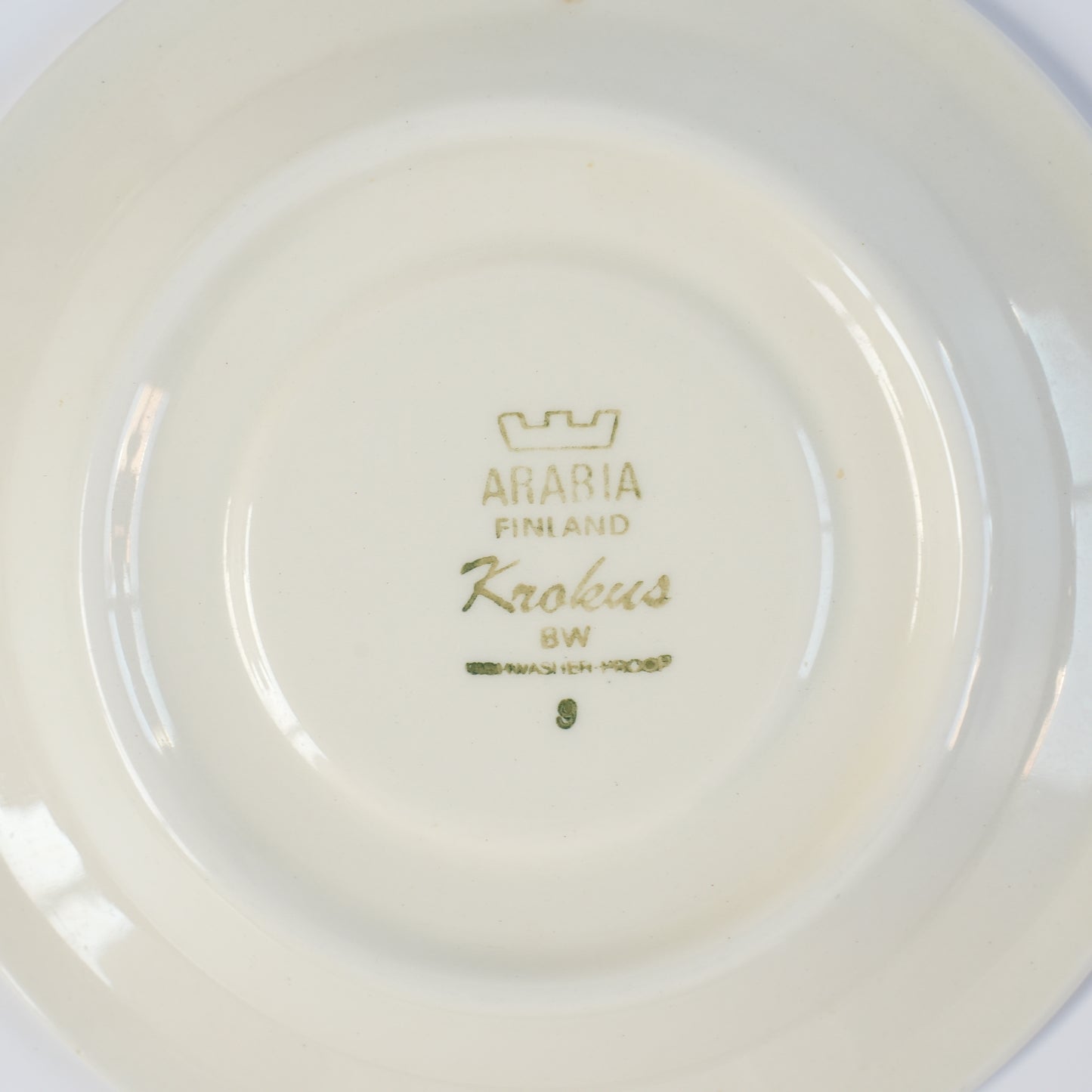 訳あり品 アラビア（ARABIA）クロッカス（Krokus）コーヒーカップ＆ソーサー - バックスタンプ・裏印