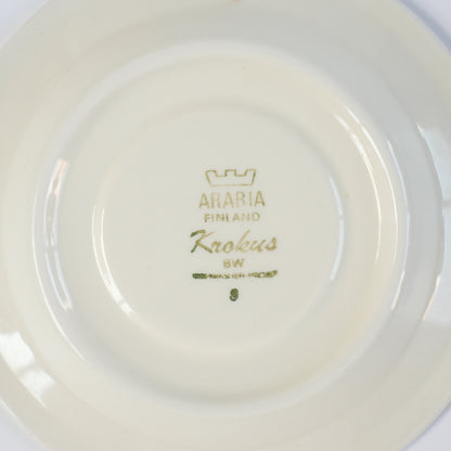 訳あり品 アラビア（ARABIA）クロッカス（Krokus）コーヒーカップ＆ソーサー - バックスタンプ・裏印