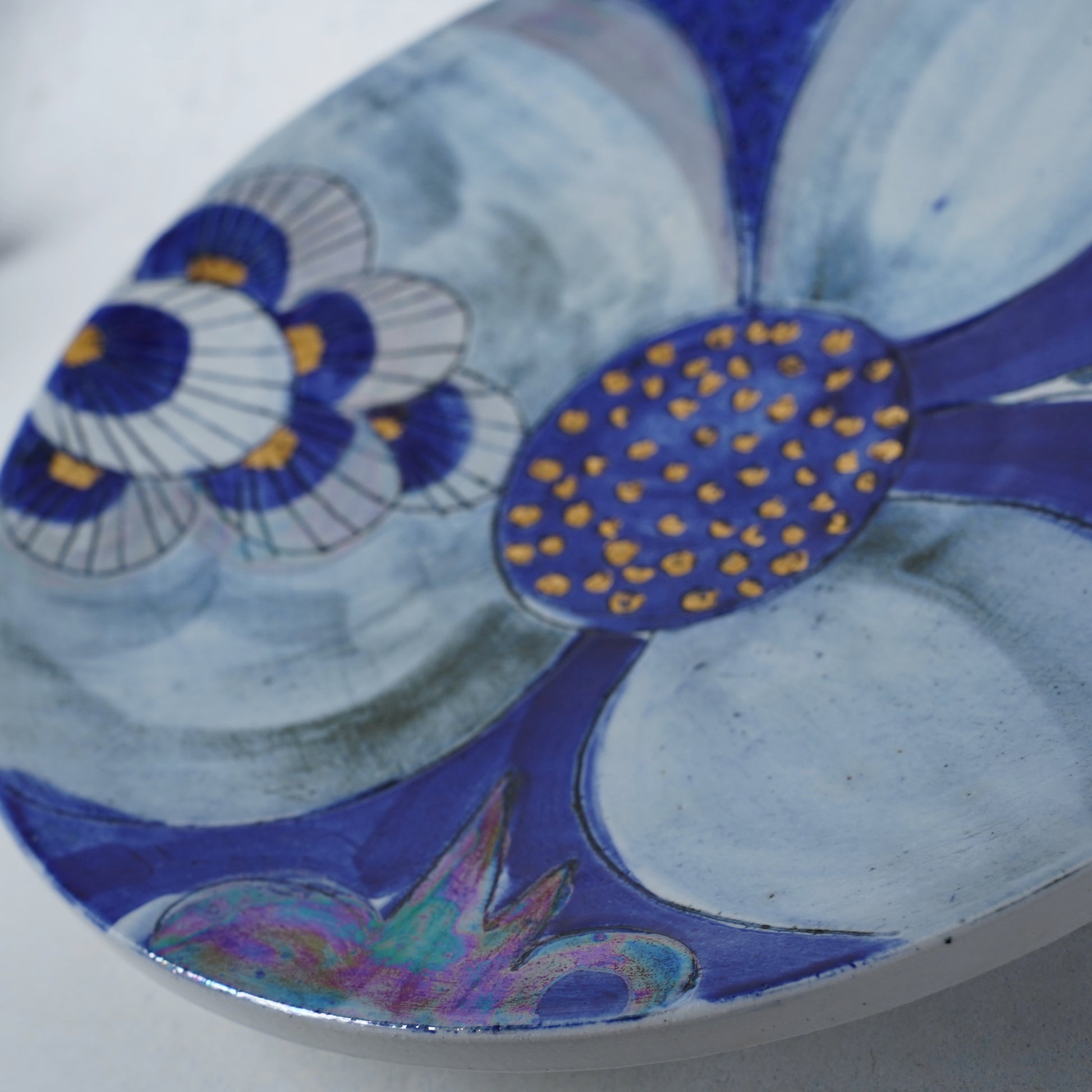 傑作 ユニークピース リサ・ラーソン 大きなワスレナグサの飾り皿 大皿 - 25