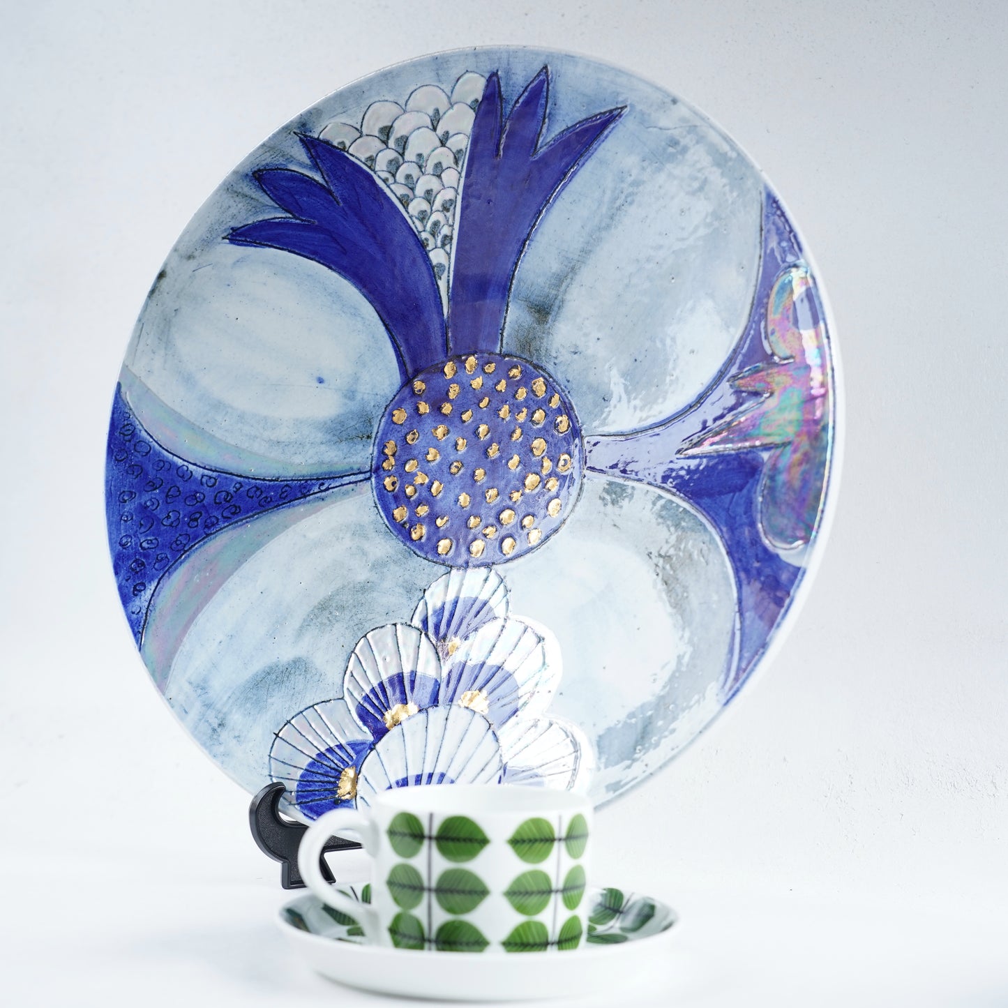 傑作 ユニークピース リサ・ラーソン 大きなワスレナグサの飾り皿 大皿 - 2