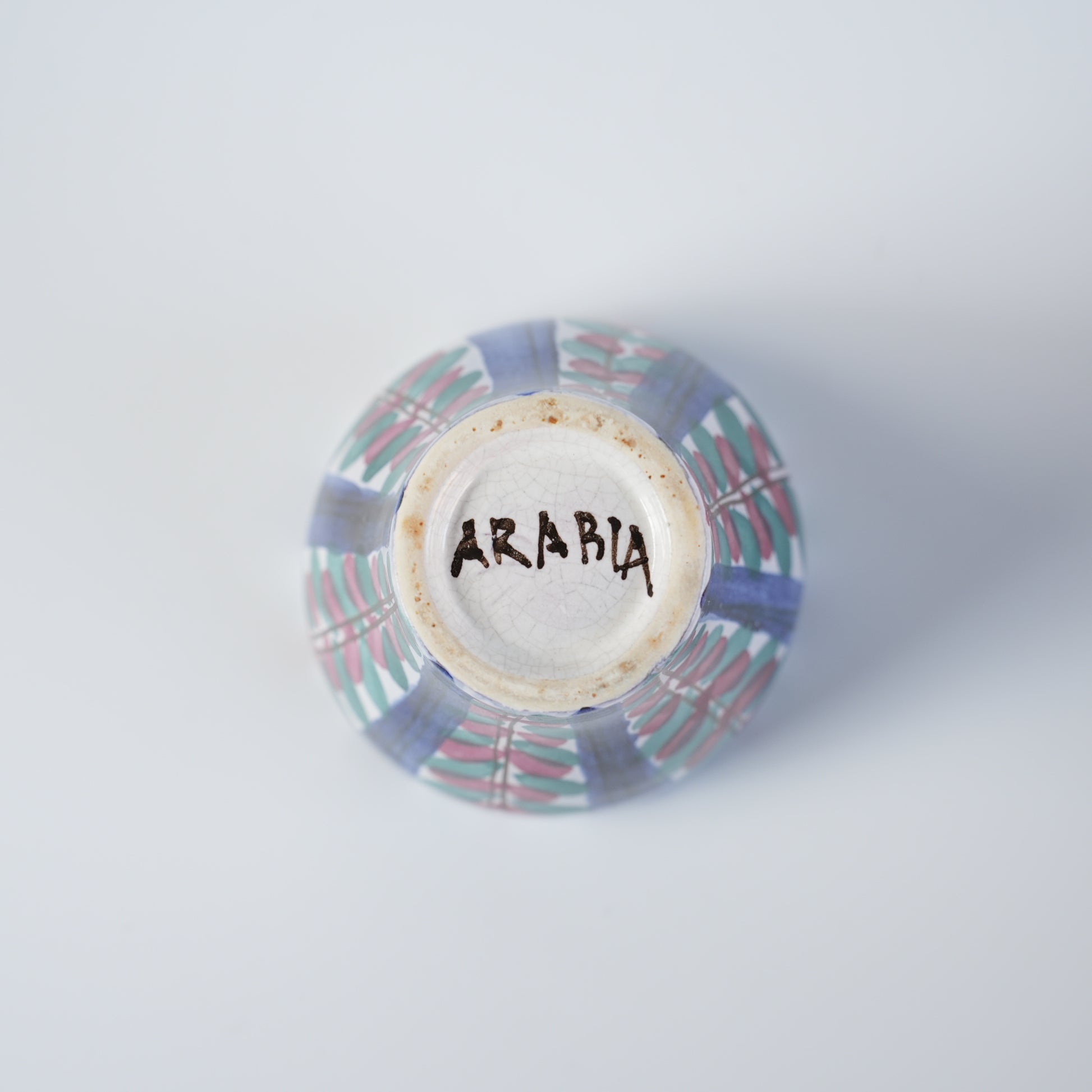 希少な試作品 アラビア プルプリイェンカ（Purpuri Jenkka）小サイズカップ 裏面（バックスタンプ）