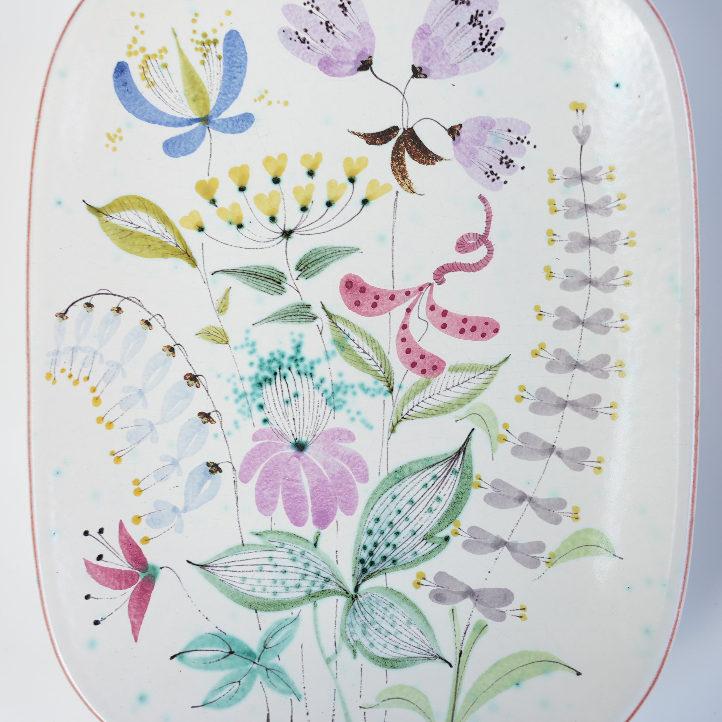 スティグ・リンドベリ Gスタジオ ファイアンス焼きの大きな飾り皿