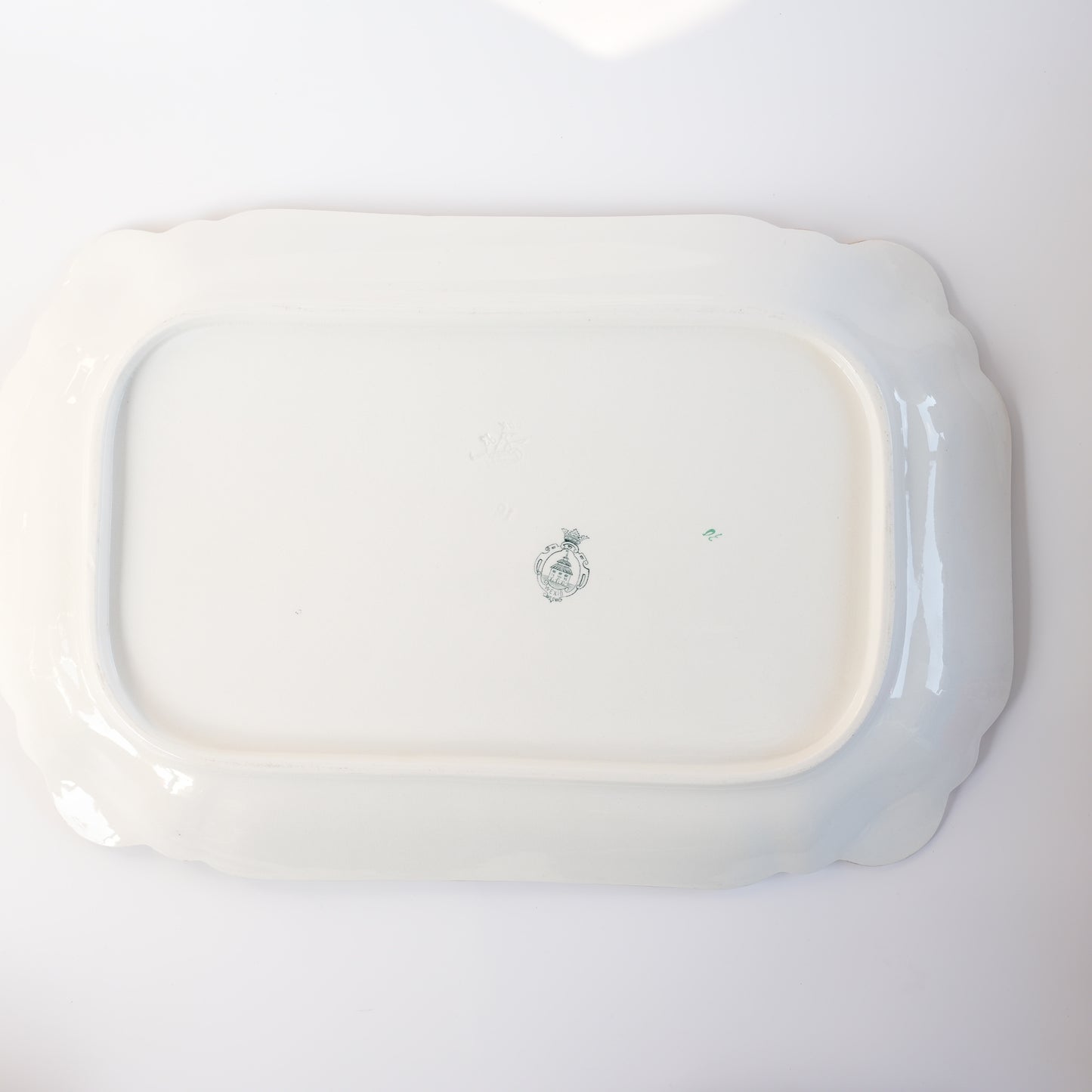 100年前の北欧皿 グスタフスベリ製 ヴェクショー（Wexiö）特大 スクエアプレート - バックスタンプ・裏印