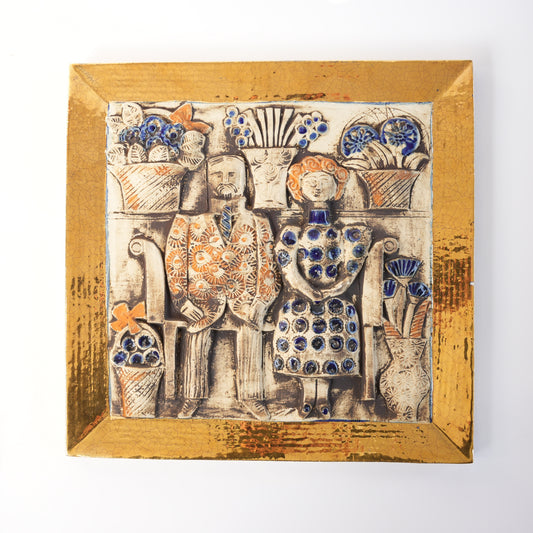 訳あり品 リサ・ラーソン グスタフスベリ 記念日 金婚式（Jubieum）の陶板