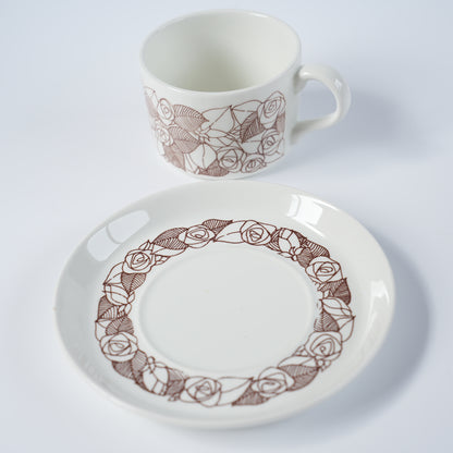 グスタフスベリ ローゼンフェルト（Rosenfalt）ティーカップ＆ソーサー 2 ヴィンテージ北欧食器