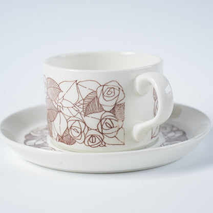 グスタフスベリ ローゼンフェルト（Rosenfalt）ティーカップ＆ソーサー 2 ヴィンテージ北欧食器