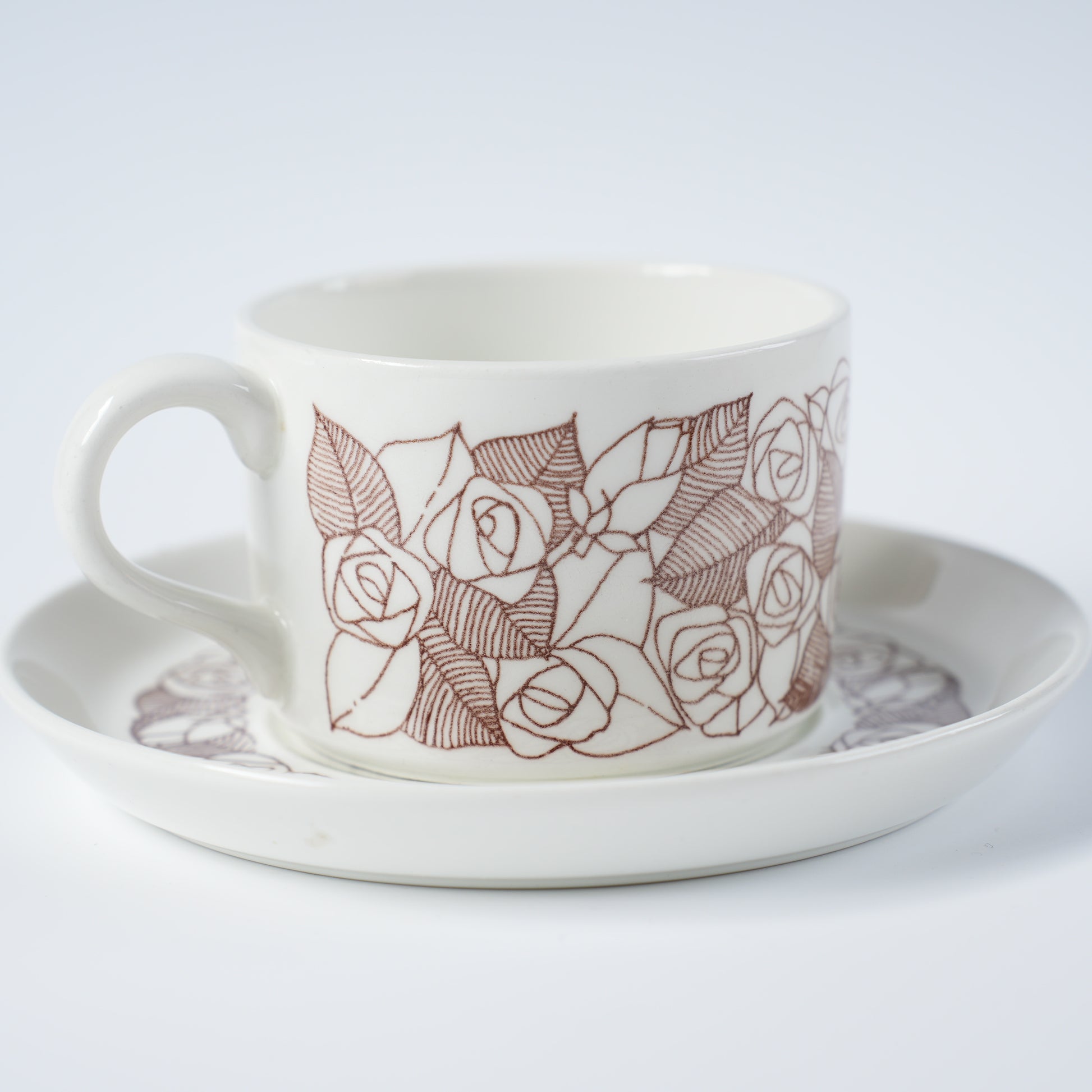 グスタフスベリ ローゼンフェルト（Rosenfalt）ティーカップ＆ソーサー 2 ヴィンテージ北欧食器