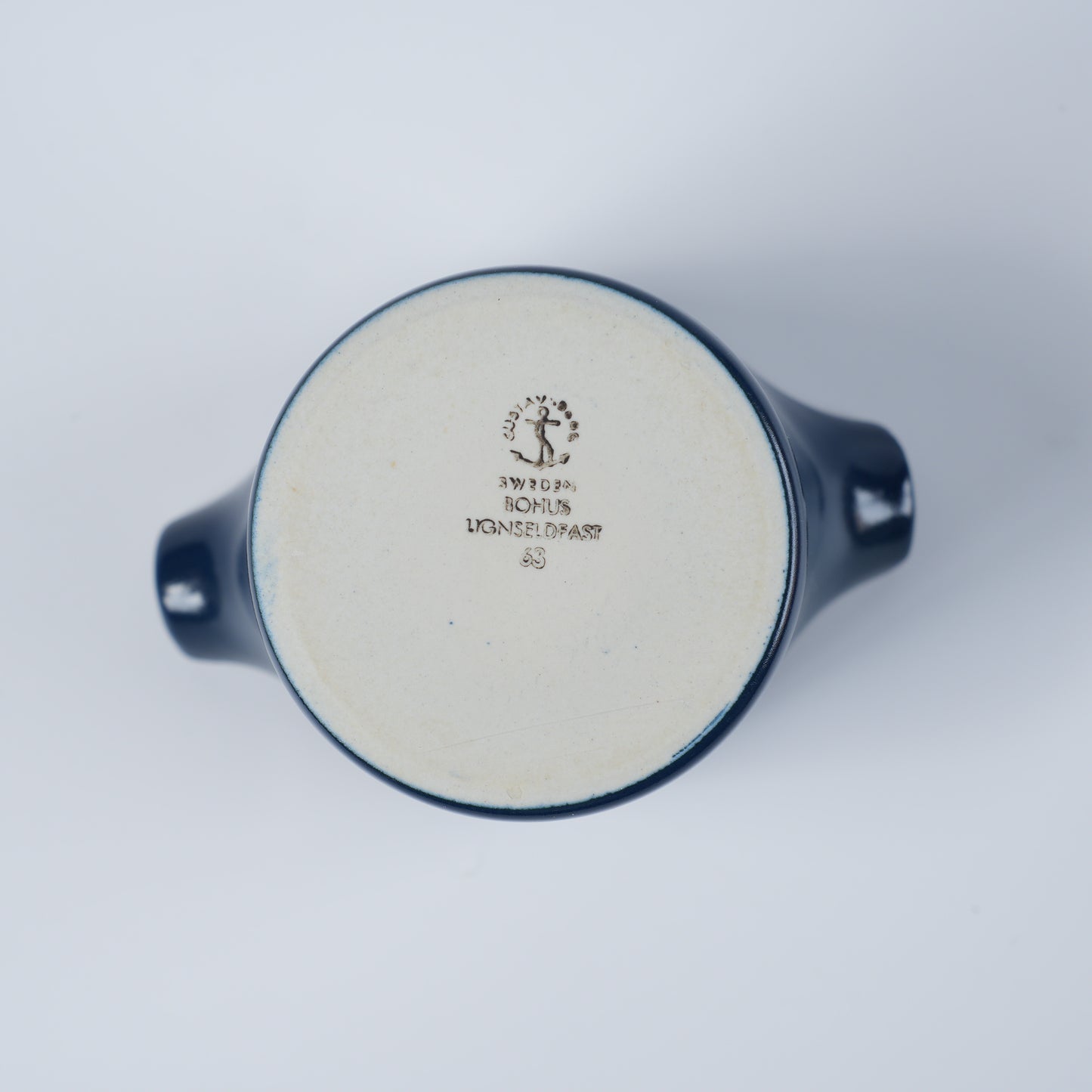 グスタフスベリ ボーヒュース（Bohus）両口クリーマー ブルー 1963年 スティグ・リンドベリ
