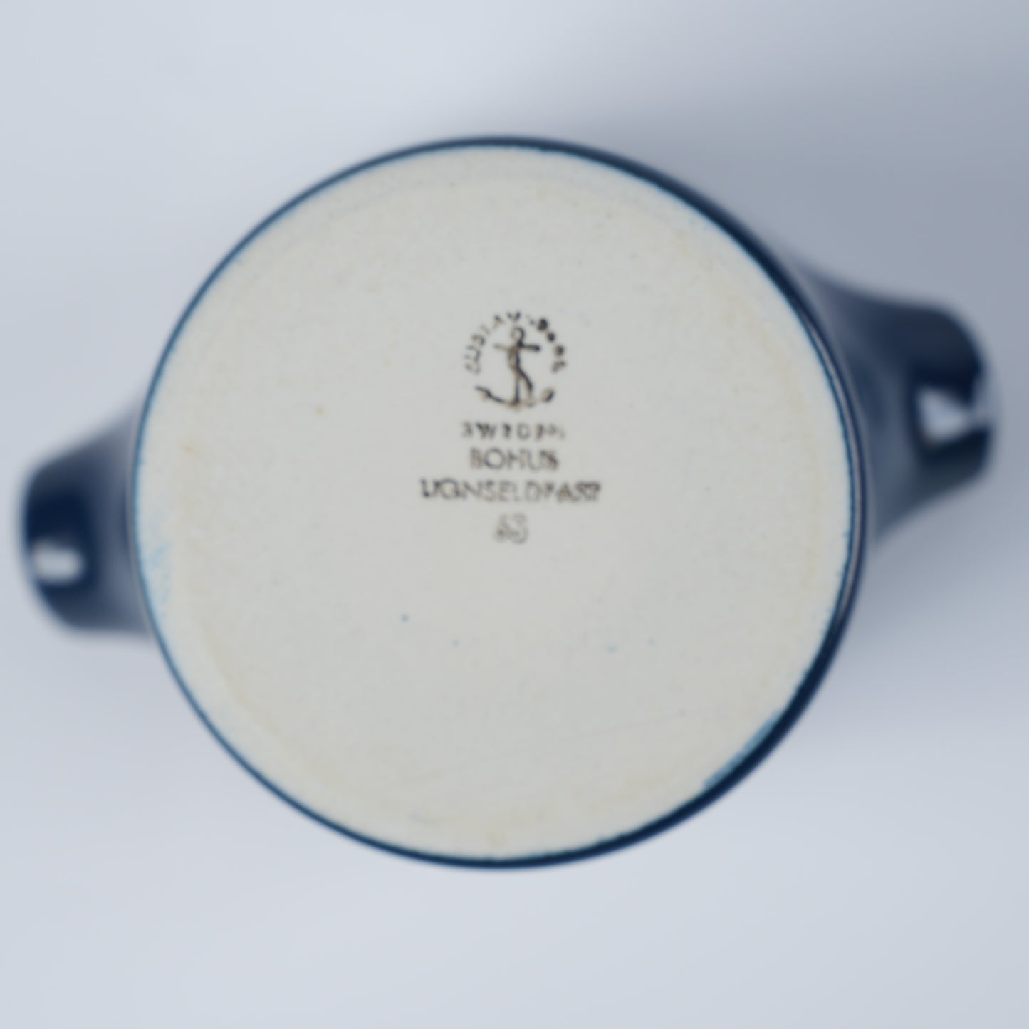 グスタフスベリ ボーヒュース（Bohus）両口クリーマー ブルー 1963年 スティグ・リンドベリ