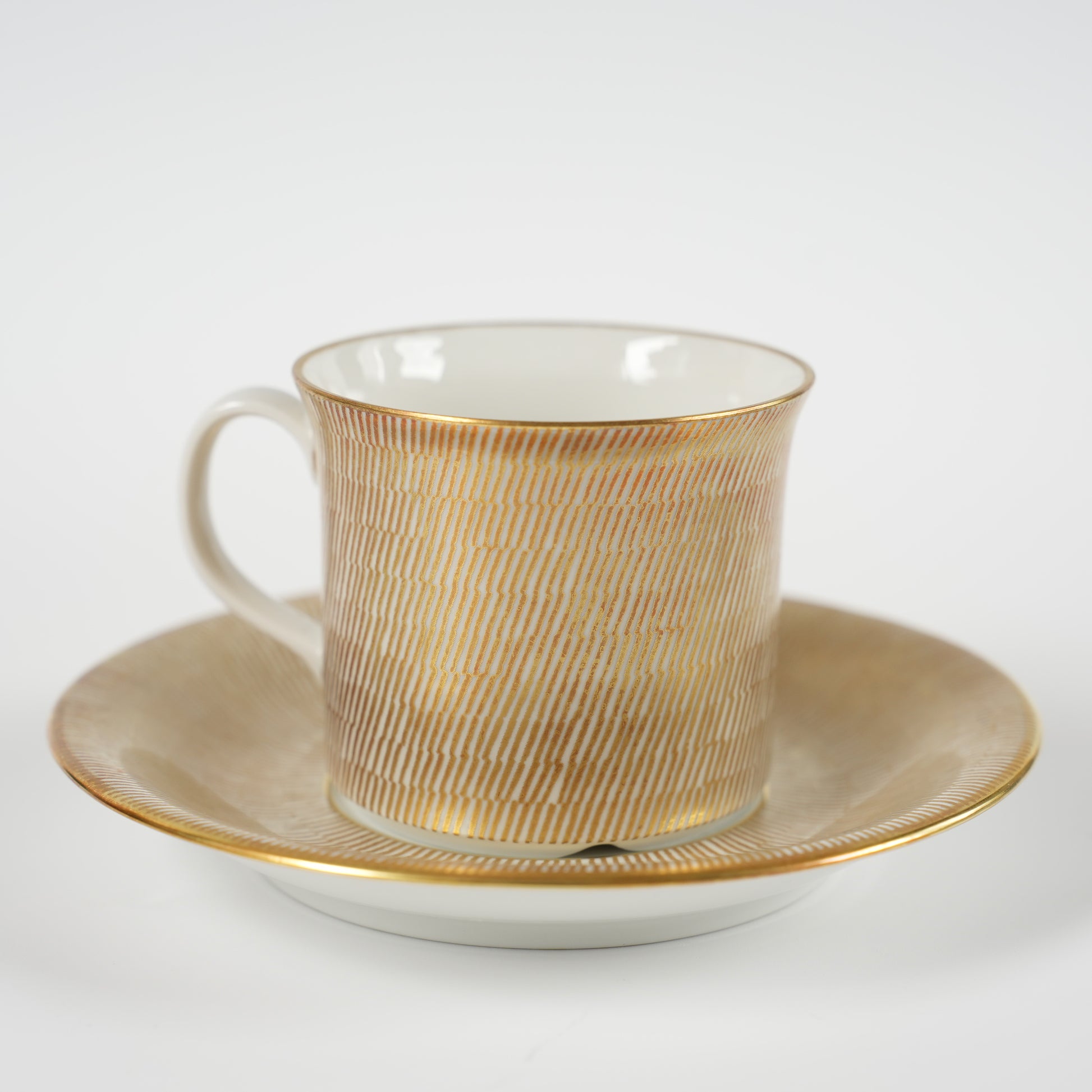 ロールストランド プリムール（Primeur）グルド「バグダッド」（Guld Bagdad）金彩 デミタスカップ＆ソーサー＆ケーキ皿 トリオ