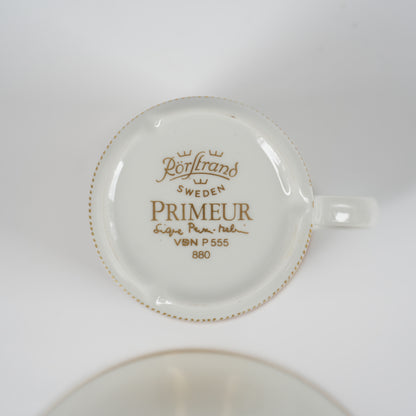 ロールストランド プリムール（Primeur）グルド「バグダッド」（Guld Bagdad）金彩 デミタスカップ＆ソーサー＆ケーキ皿 トリオ