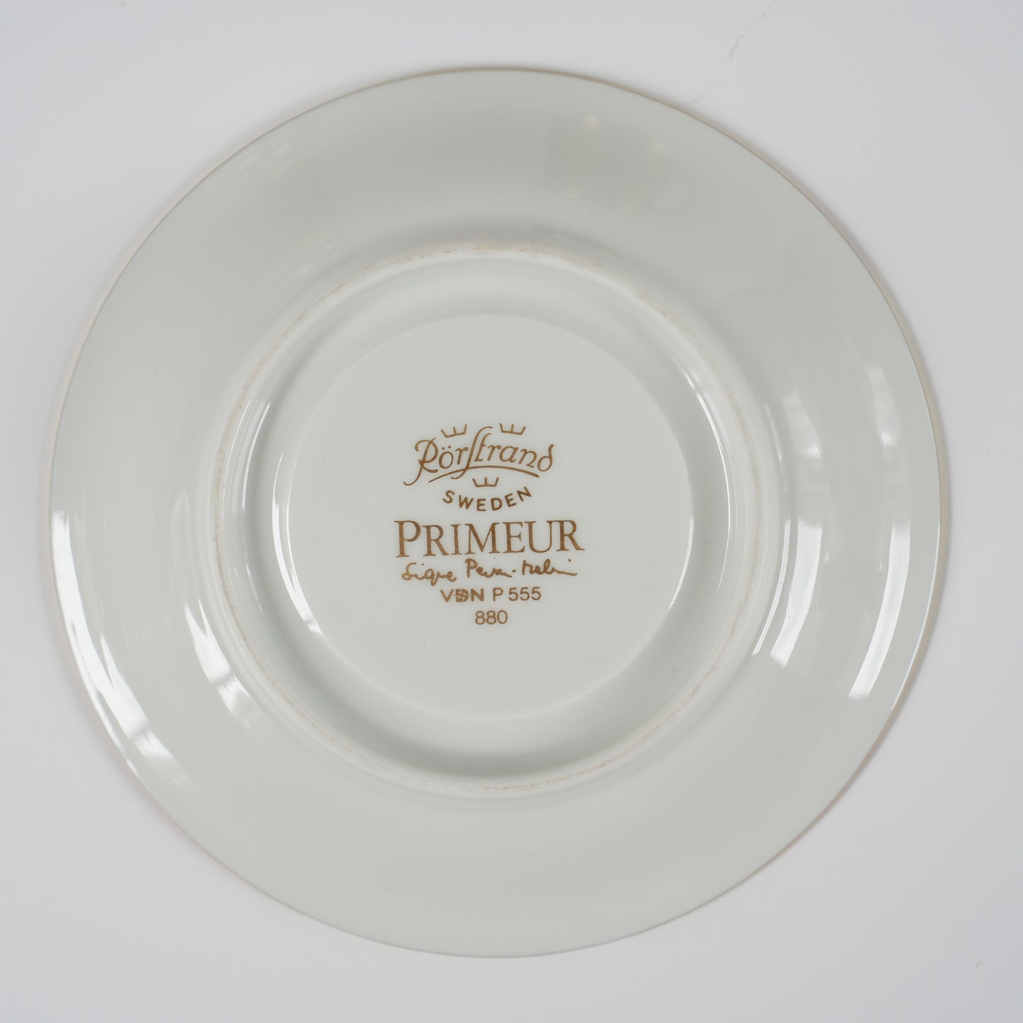ロールストランド プリムール（Primeur）グルド「バグダッド」（Guld Bagdad）金彩 デミタスカップ＆ソーサー＆ケーキ皿 トリオ