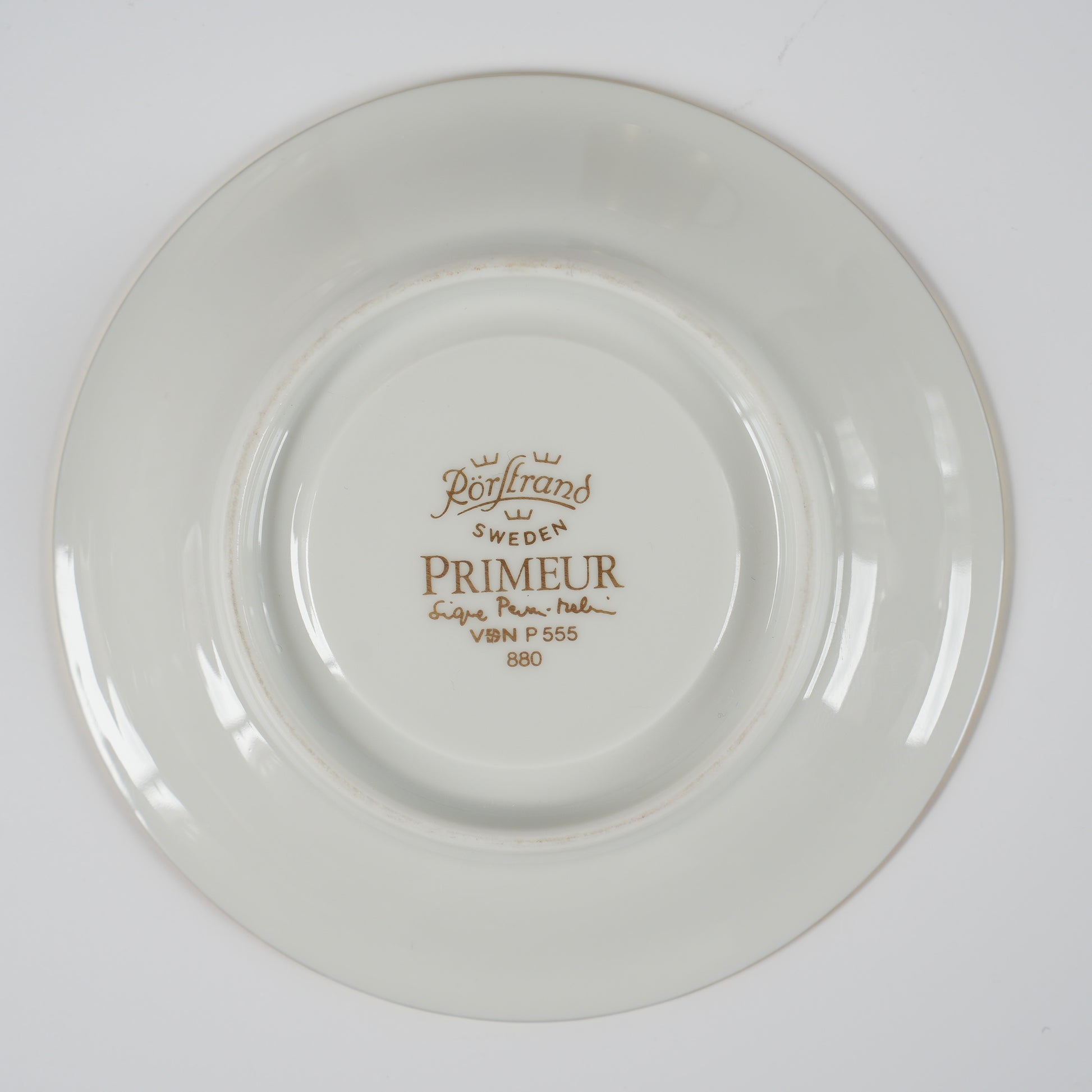 ロールストランド プリムール（Primeur）グルド「バグダッド」（Guld Bagdad）金彩 デミタスカップ＆ソーサー＆ケーキ皿 トリオ