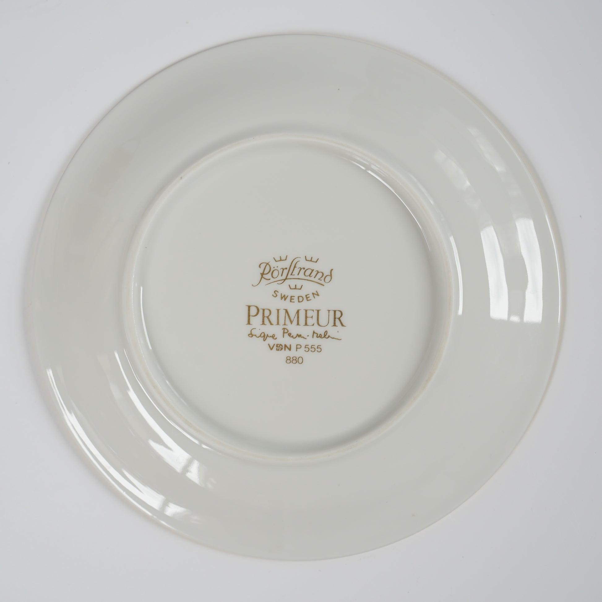 ロールストランド プリムール（Primeur）グルド「バグダッド」（Guld Bagdad）金彩 デミタスカップ＆ソーサー＆ケーキ皿 トリオ