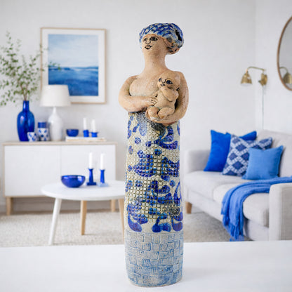 リサ・ラーソン 傑作ユニークピース アフリカの母と子の像 - 2