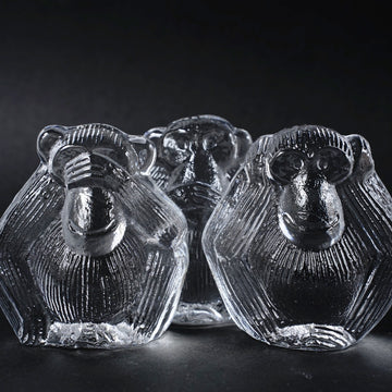 リサ・ラーソン ローヤルクローナ ガラスの三猿（見ざる、言わざる