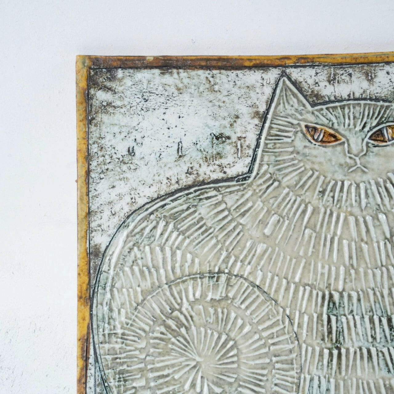 希少 ユニークピース グスタフスベリ リサ・ラーソン  白猫（Katt）の陶板 陶板 Lisa Larson   
