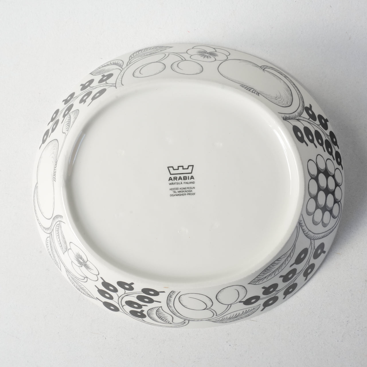 希少サイズ【最初期モデル】アラビア（ARABIA）ブラックパラティッシ（Paratiisi）大サイズ ボウル - ディテール 9