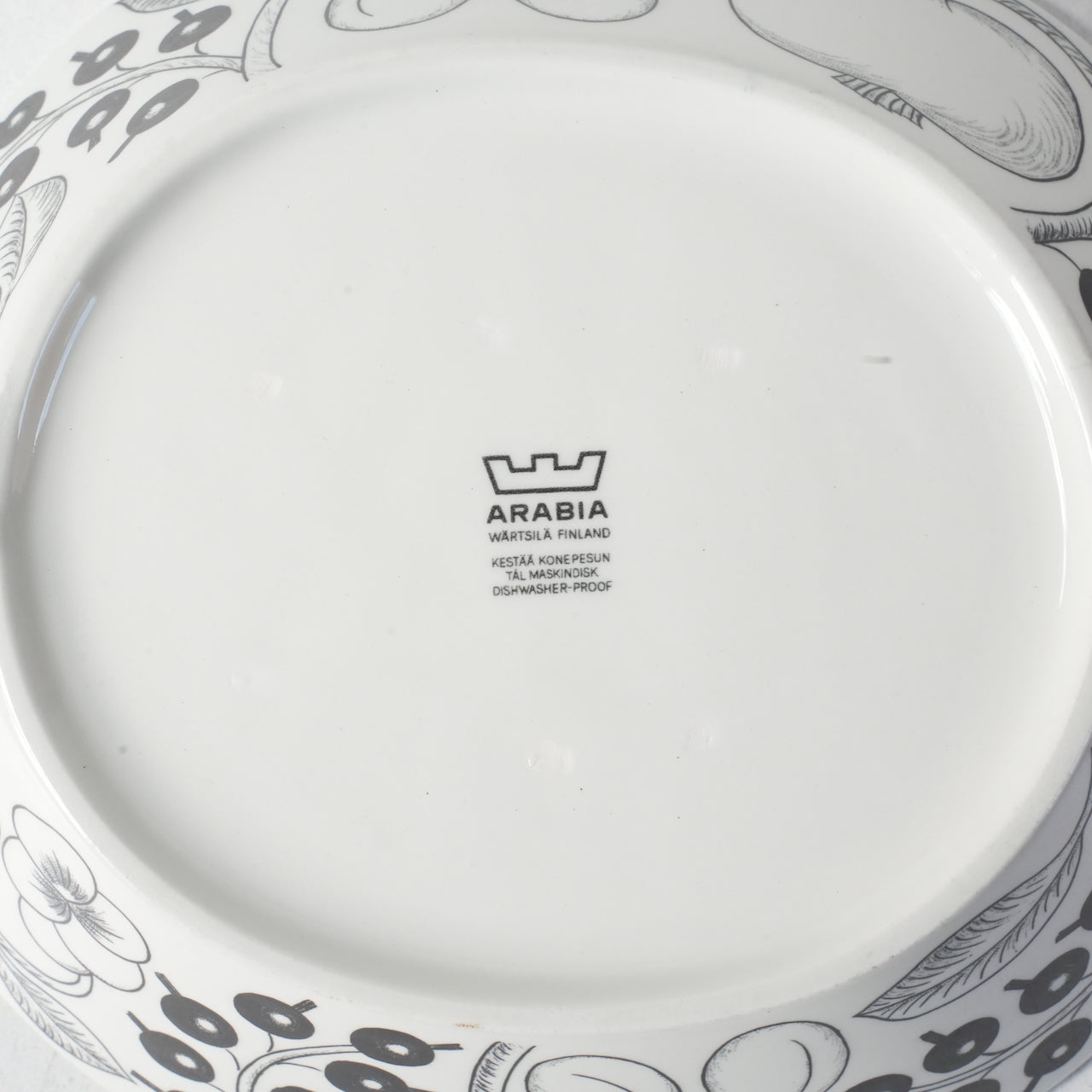 希少サイズ【最初期モデル】アラビア（ARABIA）ブラックパラティッシ（Paratiisi）大サイズ ボウル - ディテール 10