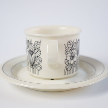 訳あり品 アラビア（ARABIA）クロッカス（Krokus）コーヒーカップ＆ソーサー - 側面