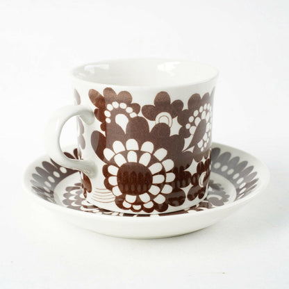 アラビア（ARABIA）100周年記念モデル ブラウンのマグカップ＆ソーサー - ディテール 1