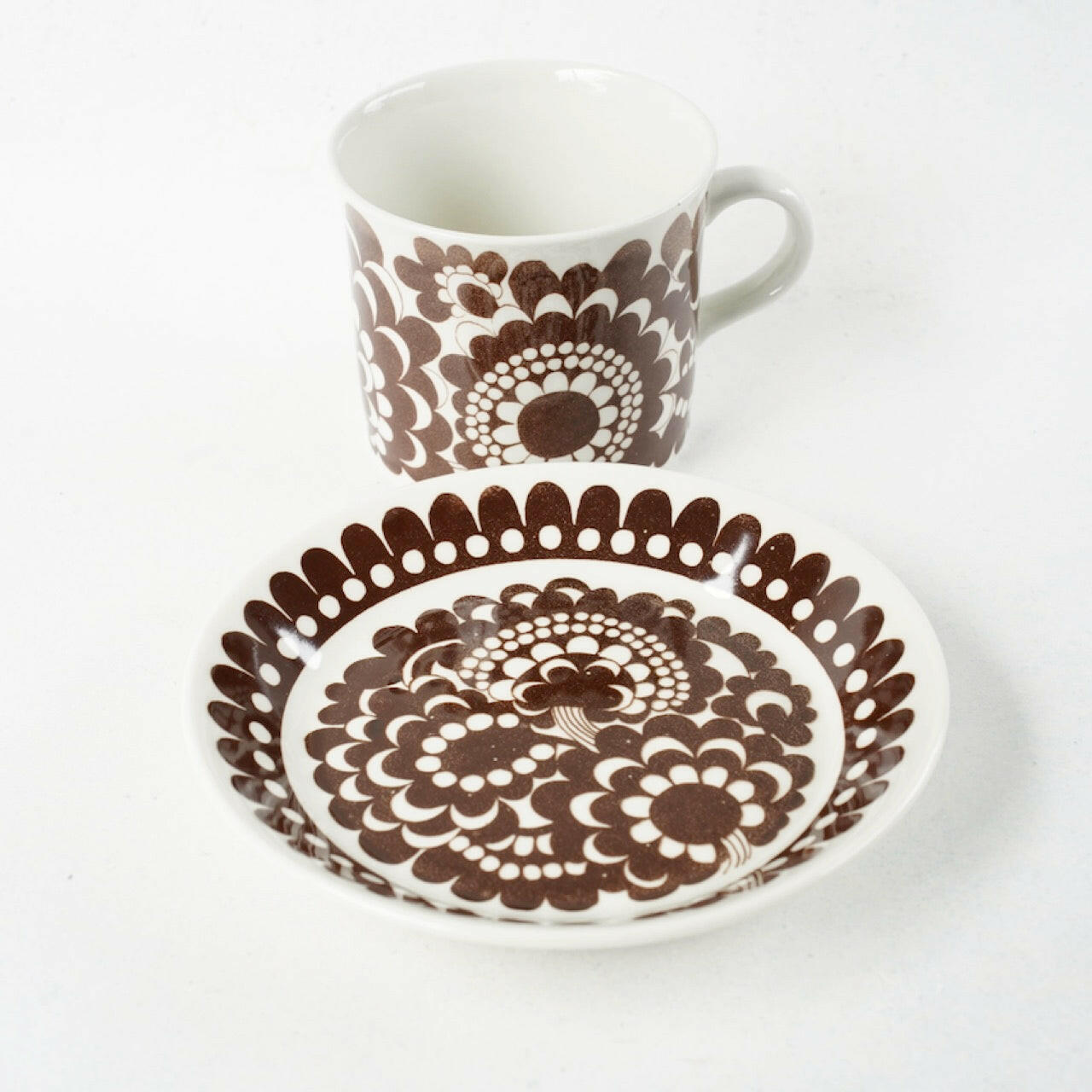 アラビア（ARABIA）100周年記念モデル ブラウンのマグカップ＆ソーサー - ディテール 6