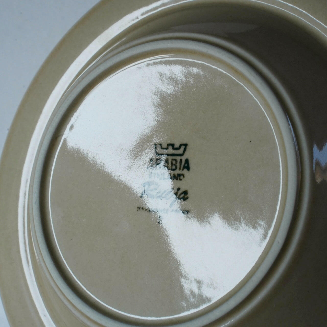 アラビア（ARABIA）ルイヤ（Ruija）20cmスープ皿 深皿 裏面（バックスタンプ）