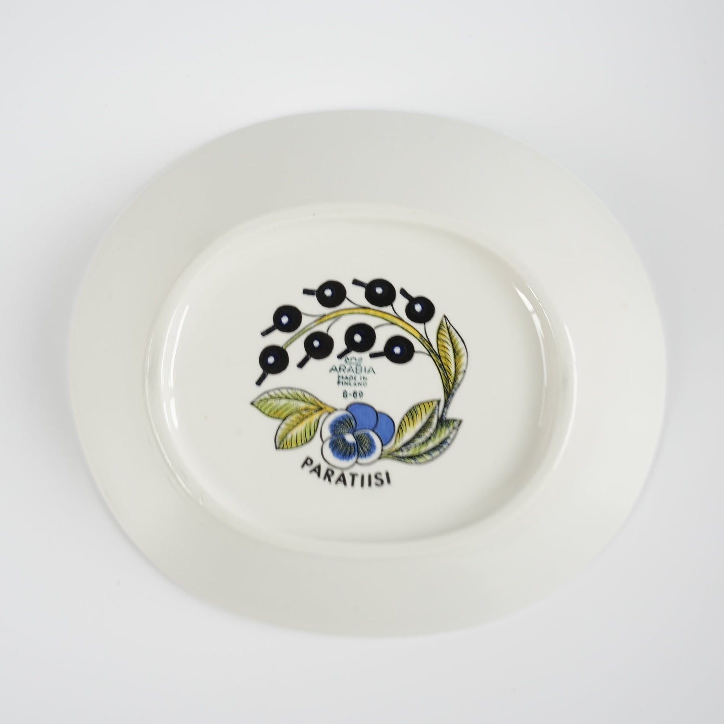 珍品【ヴィオラロゴ】アラビア（ARABIA）パラティッシ（Paratiisi）深皿 スープ皿22cm - 側面