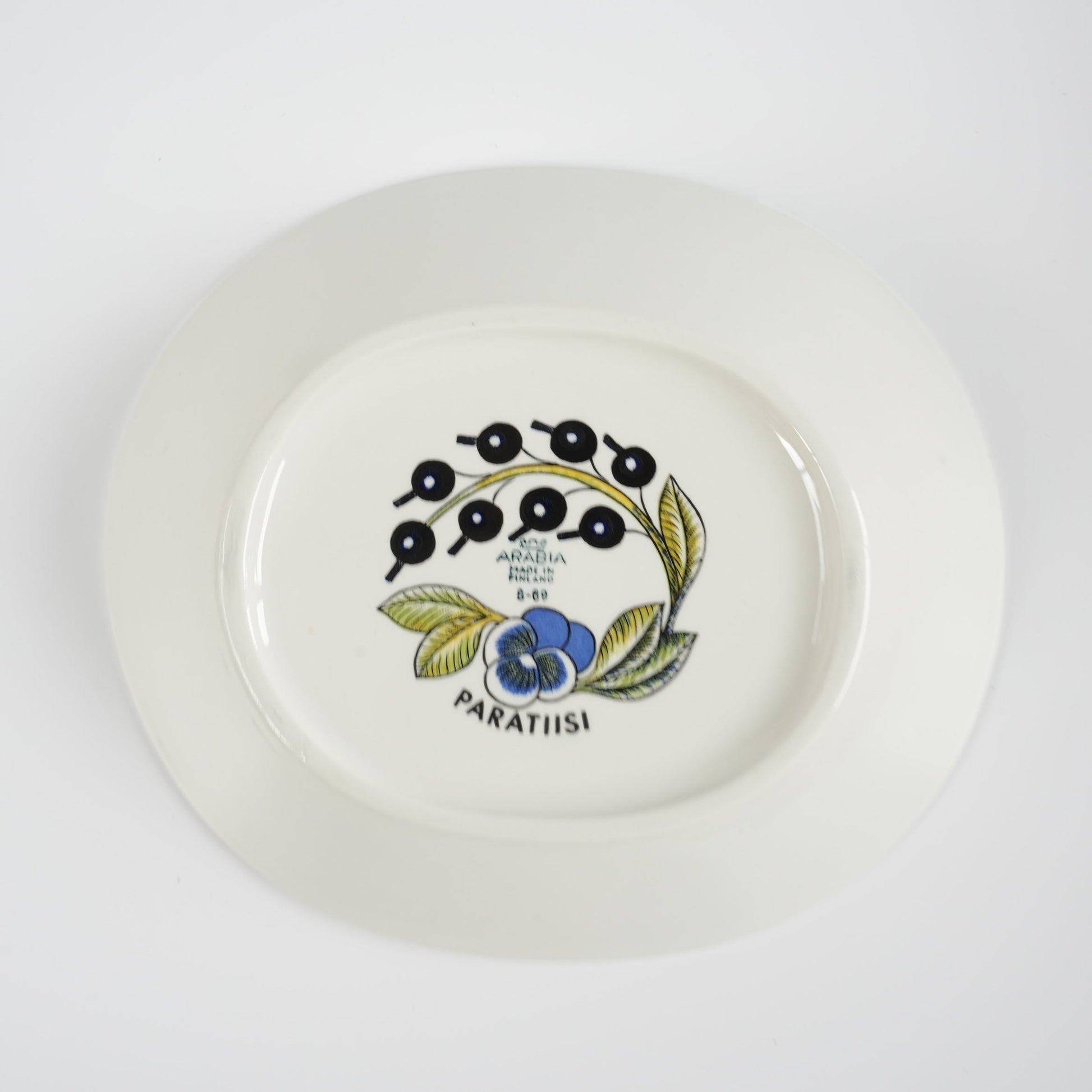 珍品【ヴィオラロゴ】アラビア（ARABIA）パラティッシ（Paratiisi）深皿 スープ皿22cm - 側面